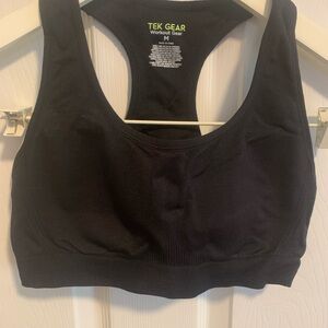 Tek Gear Black Racerback Sports Bra